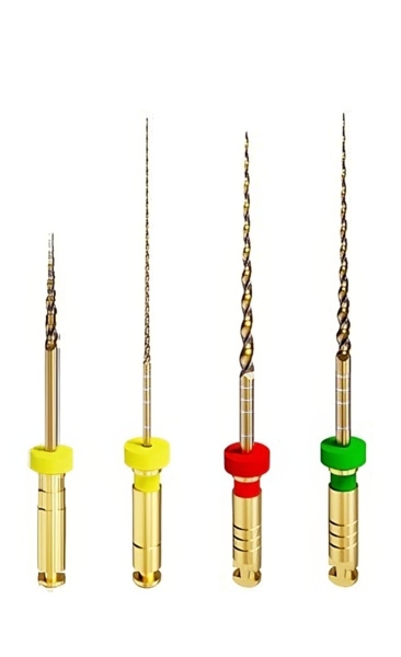 Файлы машинные Eurofile MG3 Gold (аналог Soco SC Pro Plus Lite), стерильный, для прохождения и очищения каналов, 21 мм, набор (17/.12, 18/.05, 25/.06, 35/.04), никель-титан, 4 шт - фото 0