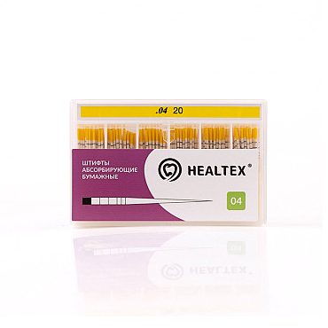 Штифты абсорбирующие бумажные Healtex, с маркировкой длины, конусность 04, размер 20, 100 шт - фото 0