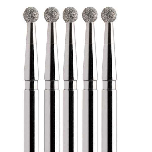 Бор алмазный 801, шаровидный, D=1.6 мм, FG, черный, 5 шт - фото 0
