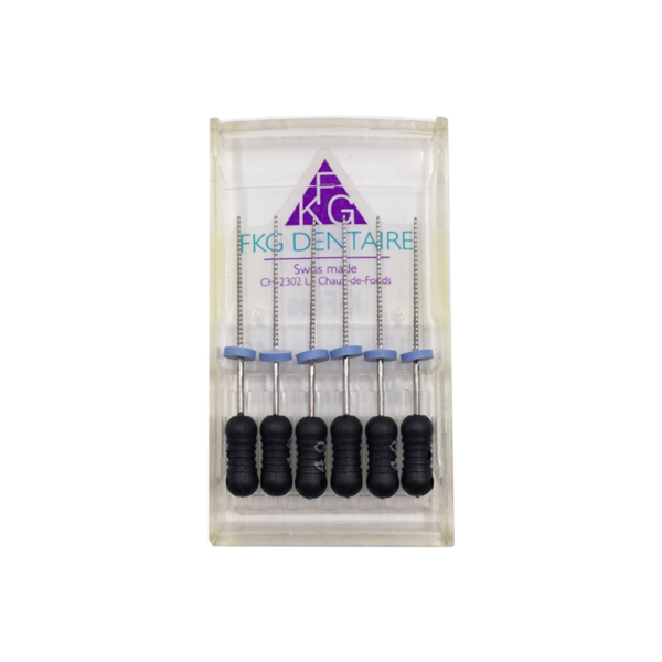 Файлы ручные FKG К-Files, для зондирования и прохождения каналов, стандартная ручка, 25 мм, №40/.02, сталь, 6 шт - фото 1