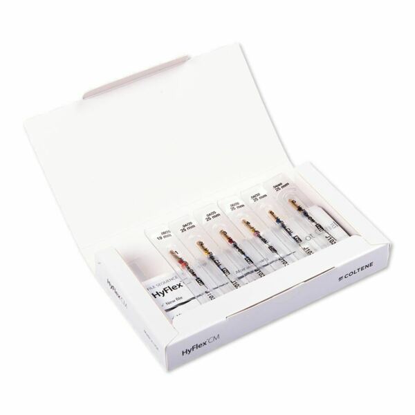 Файлы машинные Coltene HyFlex CM, стерильные, для техники Single Length, 25 мм, набор (№20-40/.04; №20/.06; №25/.08, 19 мм), никель-титан, 6 шт - фото 1
