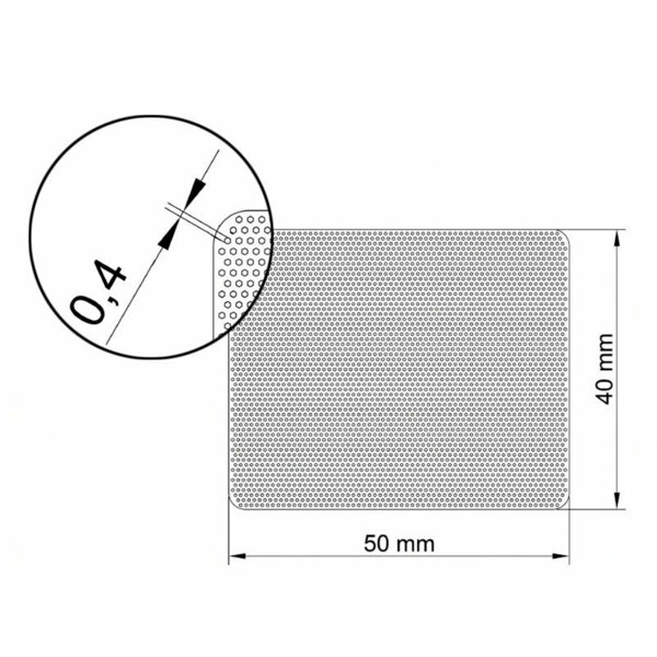 Пластина титановая EndoCarbon, перфорированная, 40х50 мм, D=0,4 мм, 1 шт - фото 1