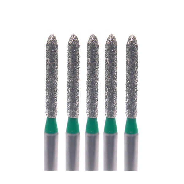 Бор алмазный Ecoline E 878 C, торпеда, D=1.2 мм, FG, зеленый, 5 шт - фото 0