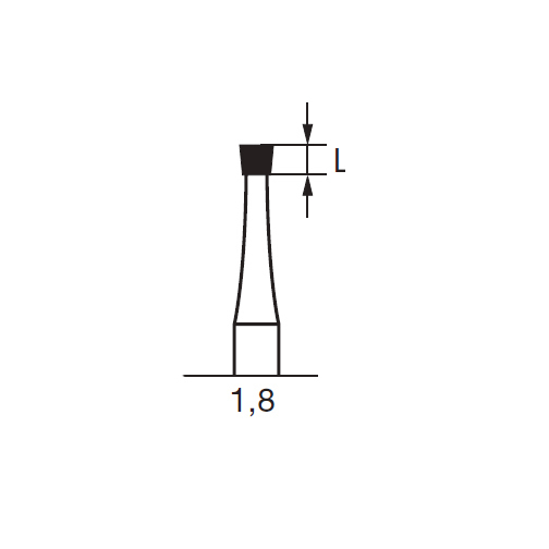 Бор твердосплавный CB 30, конус обратный, D=1.8 мм, L=1.8 мм, HP, синий - фото 1