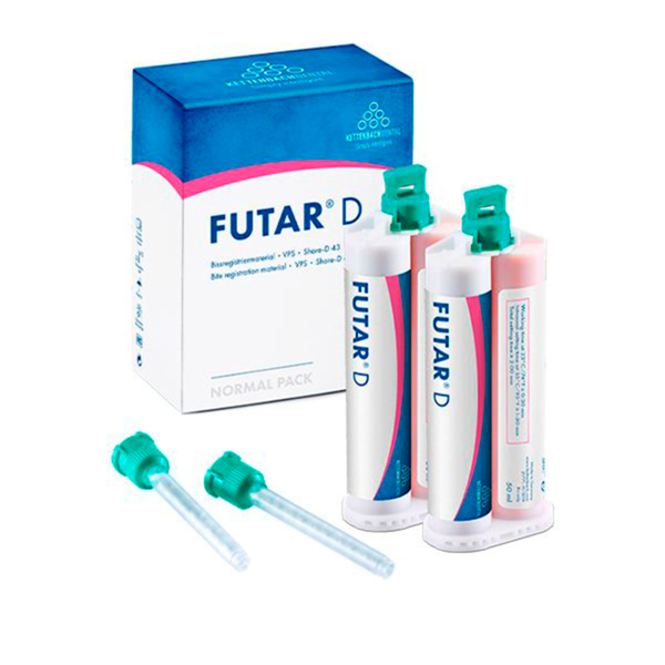 Futar D (Normal pack) - материал для регистрации прикуса (А-силикон), 2x50 мл + 6 смесителей