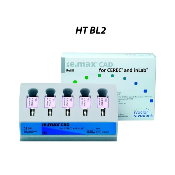 IPS e.max CAD CEREC/inLab HT - блоки из стеклокерамики, цвет BL2 I12, 5 шт - фото 0