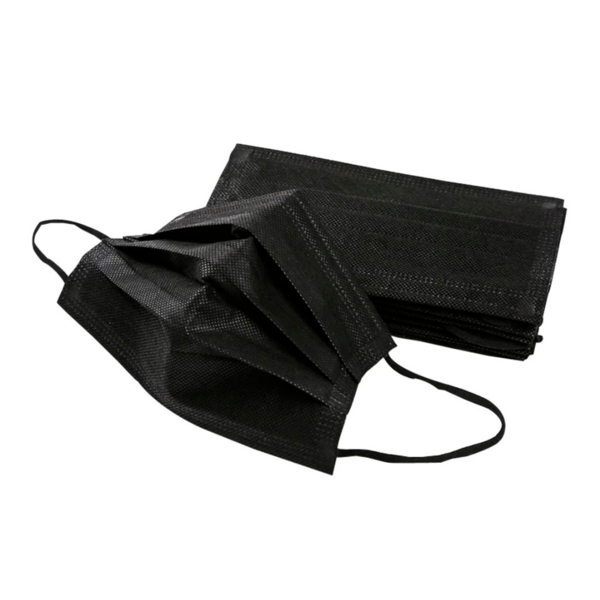 Маски медицинские Safety, 3-х слойные, одноразовые, с фильтром мелтблаунт, черные, 50 шт - фото 1