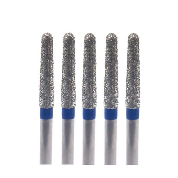 Бор алмазный Ecoline E 856, конус закругленный, D=1.8 мм, FG S, синий, 5 шт - фото 0