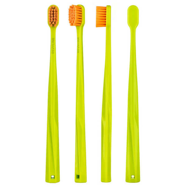 Зубная щётка Revyline SM5000, мануальная, салатовая с оранжевой щетиной - фото 1
