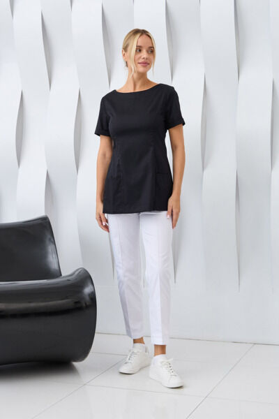 Туника женская Dr. Nice с молнией сзади, короткий рукав, черный, 56 - фото 3