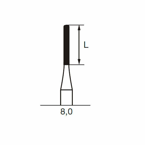 Финишный твердосплавный бор CF 297, цилиндр, D=1.2 мм, L=8.0 мм, FG, красный - фото 1