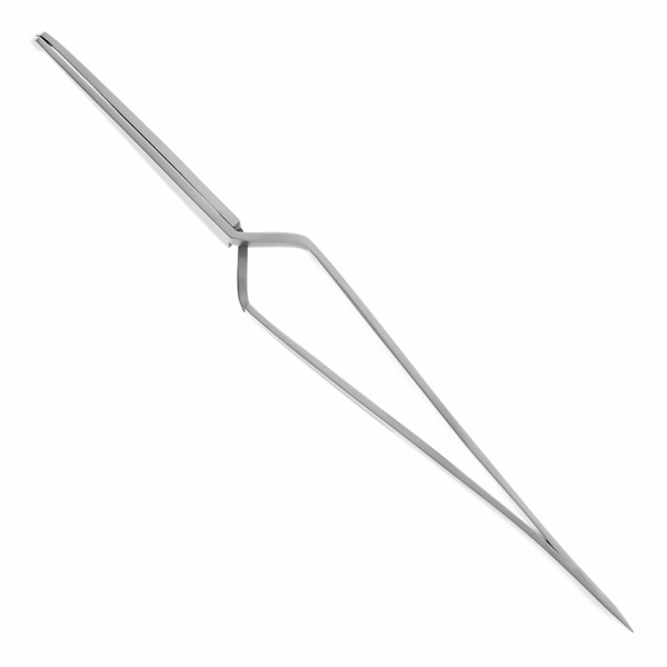 Пинцет ортодонтический HLW №H-321A, изогнутый, обратный, для брекетов, рифленые зубчики, L=125 мм, сталь, 1 шт - фото 1