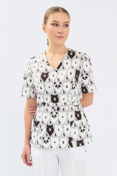 Туника женская Тезис TZ305, принт "Медведи", 54 - фото 1