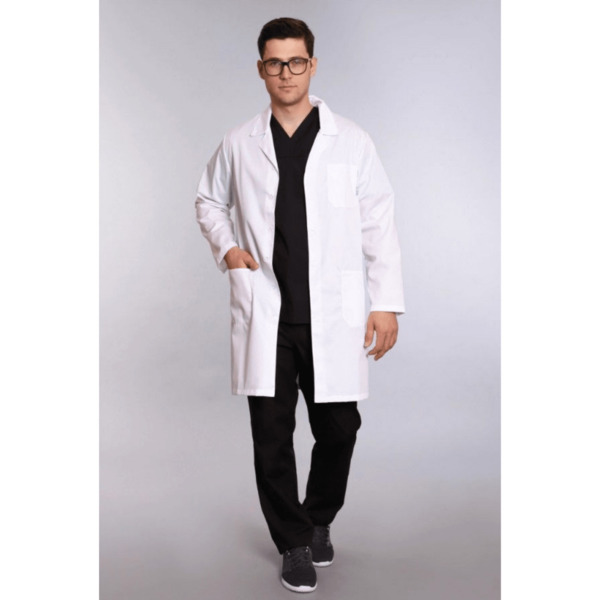 Халат медицинский мужской Doctor Big 501 Satory, длинный рукав, на пуговицах, белый, 60 - фото 1