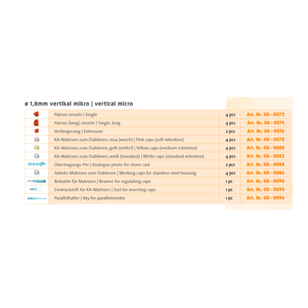 Шаровидный вертикальный аттачмент, удлиненный, микро 1,8 мм, 2 шт - фото 1