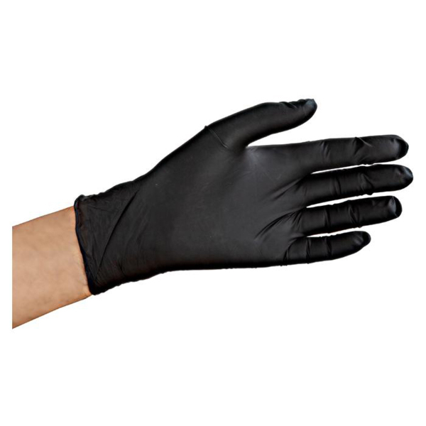 Перчатки нитриловые, текстурированные, черные, размер M, 100 шт - фото 1