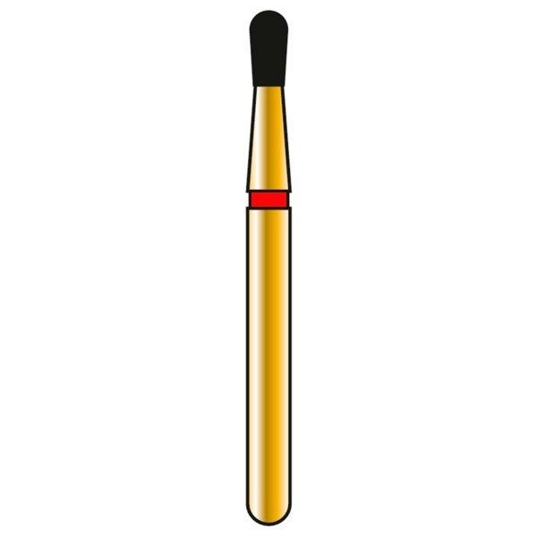 Бор алмазный G830, груша, D=1.4 мм, L=2.7 мм, FG, красный, 1 шт - фото 0