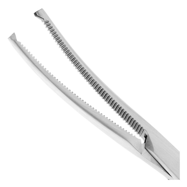 Зажим хирургический Kocherklemme изогнутый, с зубчиками, 15 см - фото 2