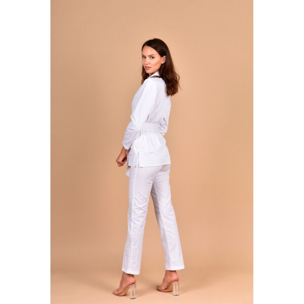 Брюки женские со стрелками, белый, 40 - фото 6