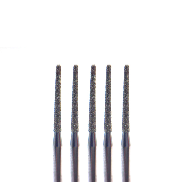 Бор алмазный 847, конус, D=1.2 мм, L=8 мм, FG, красный, 5 шт - фото 0