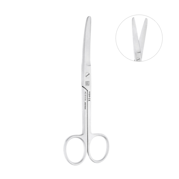 Ножницы операционные, закругленные, изогнутые, стандартные, 14,5 см - фото 0