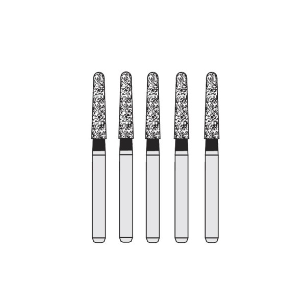 Бор алмазный Ecoline E 856, конус закругленный, D=1.8 мм, FG, черный, 5 шт - фото 0