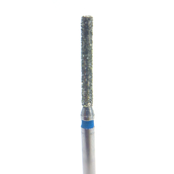 Бор алмазный 837XL, цилиндр плоский, D=1.2 мм, L=10.0 мм, FG, синий - фото 0