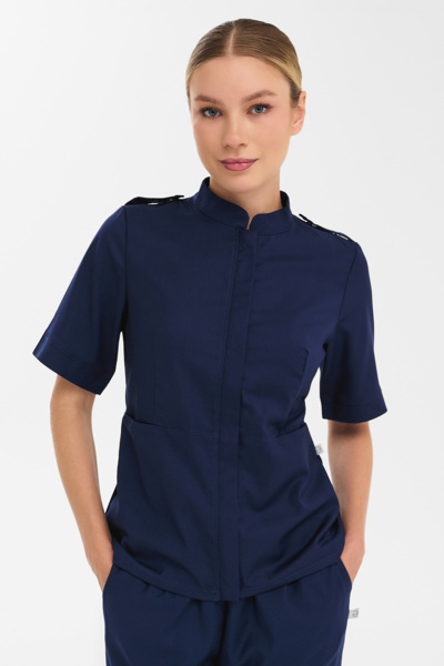 Рубашка женская на молнии Тезис TZ400, темно-синий, 58 - фото 0