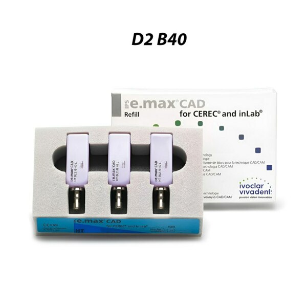 IPS e.max CAD CEREC/inLab HT - блоки из стеклокерамики, цвет D2 B40, 3 шт - фото 0