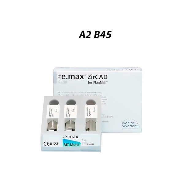 IPS e.max ZirCAD PlanMill MT Multi - блоки из оксида циркония, цвет A2, B45, 3 шт - фото 0