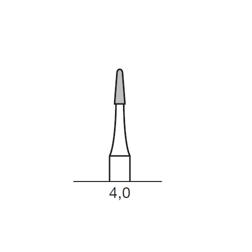 Бор твердосплавный CC 138 TX, конус закругленный, D=1.4 мм, L=4.0 мм, HP, фиолетовый - фото 1