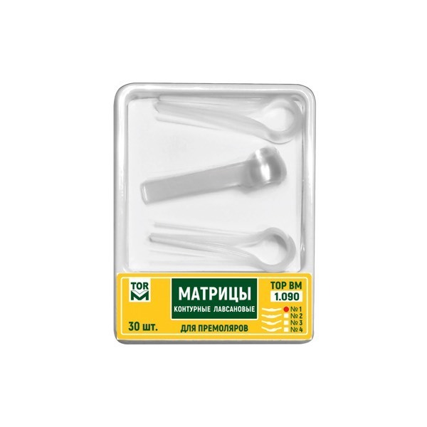 Матрицы контурные лавсановые, для премоляров, форма 3 и 4, правый и левый выступ, 30 шт - фото 0