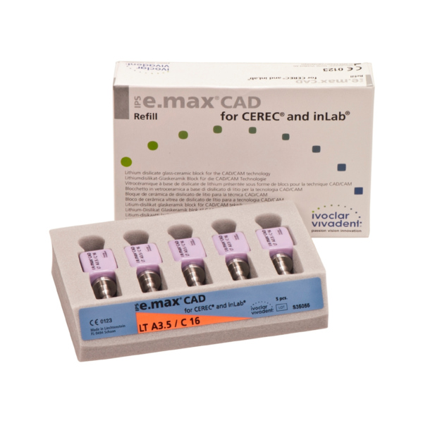 IPS e.max CAD CEREC/inLab LT - блоки из стеклокерамики, цвет A3.5 C16, 5 шт - фото 1