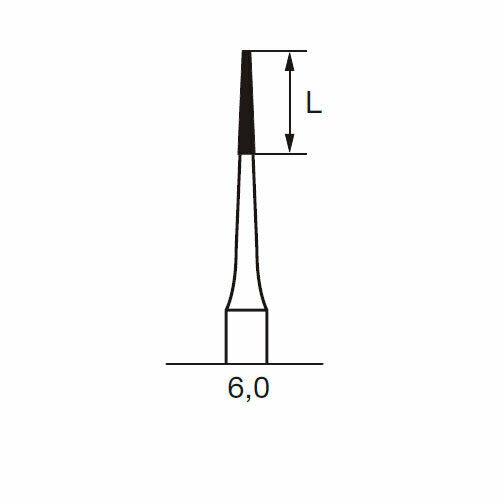 Бор твердосплавный CB 254, конус, D=1.0 мм, L=6.0 мм, FG, синий - фото 1