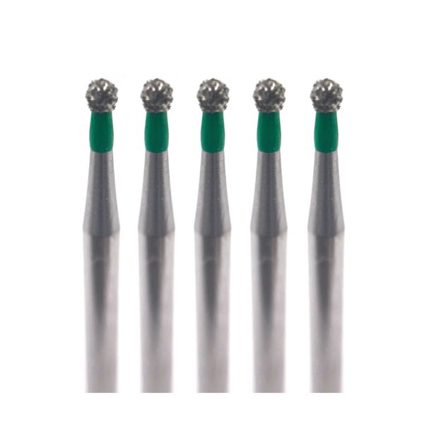 Бор алмазный Ecoline E 801, шаровидный, D=1.0 мм, FG, зеленый, 5 шт - фото 0