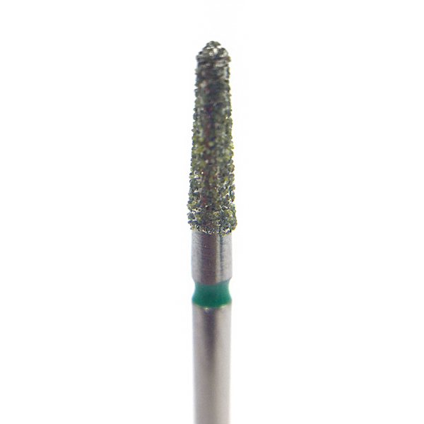 Бор алмазный 849G, конус закругленный, D=1.6 мм, L=6.0 мм, FG, зеленый - фото 0