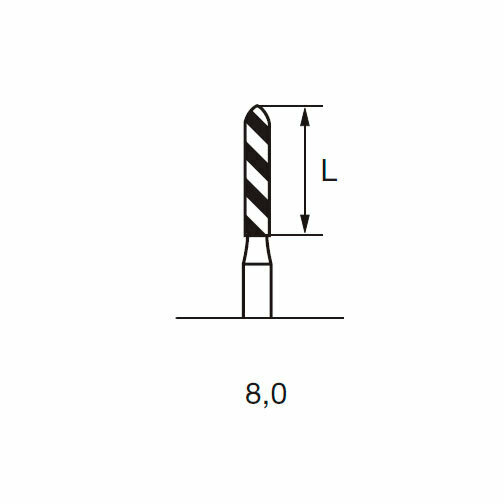 Бор алмазный InteС i 878, торпеда, D=1.4 мм, L=8.0 мм, FG, черный - фото 1