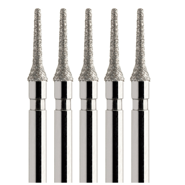 Бор алмазный 392, межзубный для фиссур, D=1.6 мм, L=5 мм, FG, синий, 5 шт - фото 0