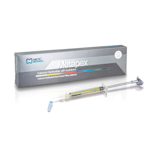 Паста Meta Biomed METAPEX, гидроксид кальция, для пломбирования корневых каналов, шприц 2.2 г х 2 шт + 20 канюль - фото 0