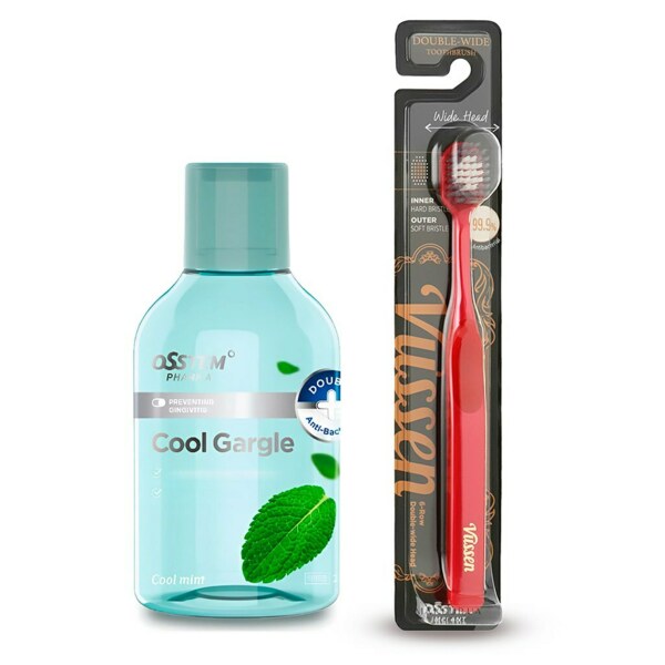 Набор ополаскиватель Vussen Cool Gargle "Мята", со спиртом 6% + щётка "Double-Wide", 100 мл - фото 0