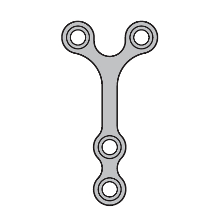 Мини-пластина низкопрофильная, Y-образная, длинная, толщина 0.6 мм