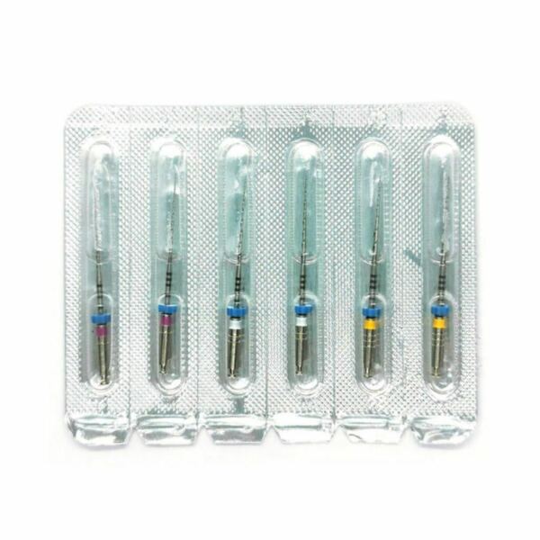 Файлы машинные Eurofile MultiTaper, реципрокный, стерильный, для препарирования каналов, 25 мм (16 мм), ассорти, набор №10-20, никель-титан, 6 шт - фото 1