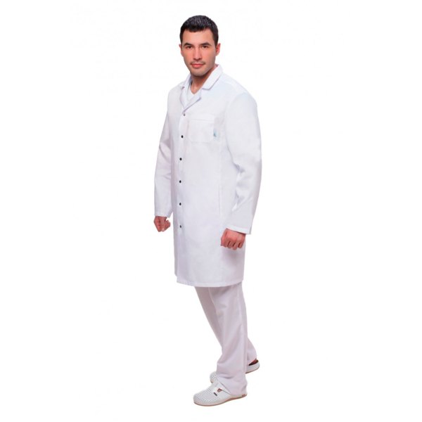 Халат медицинский мужской Doctor Big 510-1 Satory, длинный рукав, на кнопках, белый, 54 - фото 2