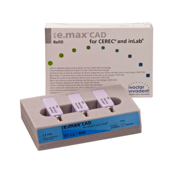 IPS e.max CAD CEREC/inLab HT - блоки из стеклокерамики, цвет C2 B40, 3 шт - фото 1