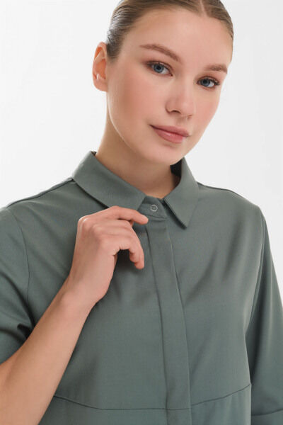 Рубашка женская на кнопках Тезис TZ450, оливковый, 50 - фото 1