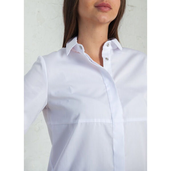 Рубашка женская на кнопках, белый, 54 - фото 3