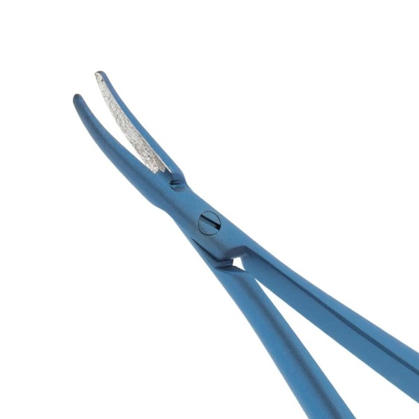 Иглодержатель микрохирургический трехшарнирный, 180 мм, 1.2 мм, L замок, изогнутый - фото 2