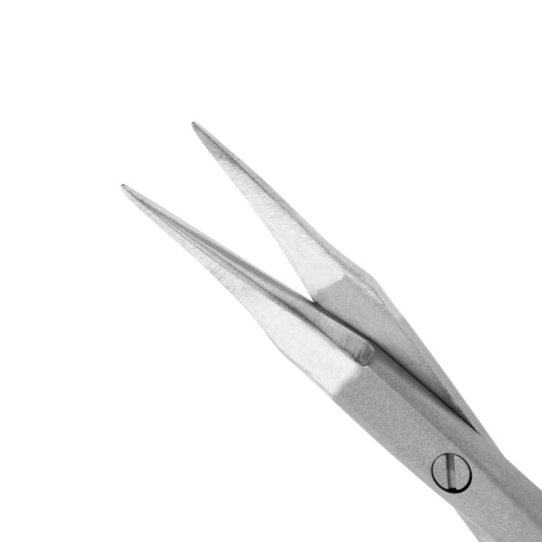 Ножницы микрохирургические, плавноизогнутые, остроконечные, лезвия изогнуты по радиусу вверх, длина 165 мм - фото 1