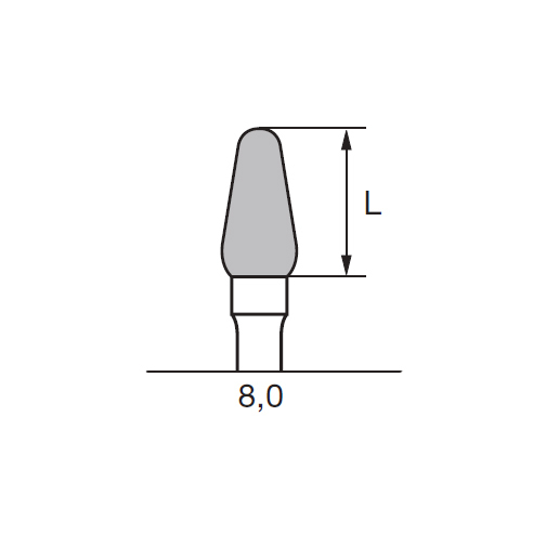 Бор твердосплавный CC 351 DX, почка, закругленный, D=4.0 мм, L=8.0 мм, HP, желтый + зеленый - фото 1