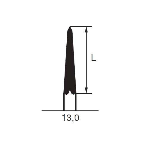 Бор твердосплавный CC 219, заостренный, D=2.3 мм, L=13.0 мм, HP - фото 1